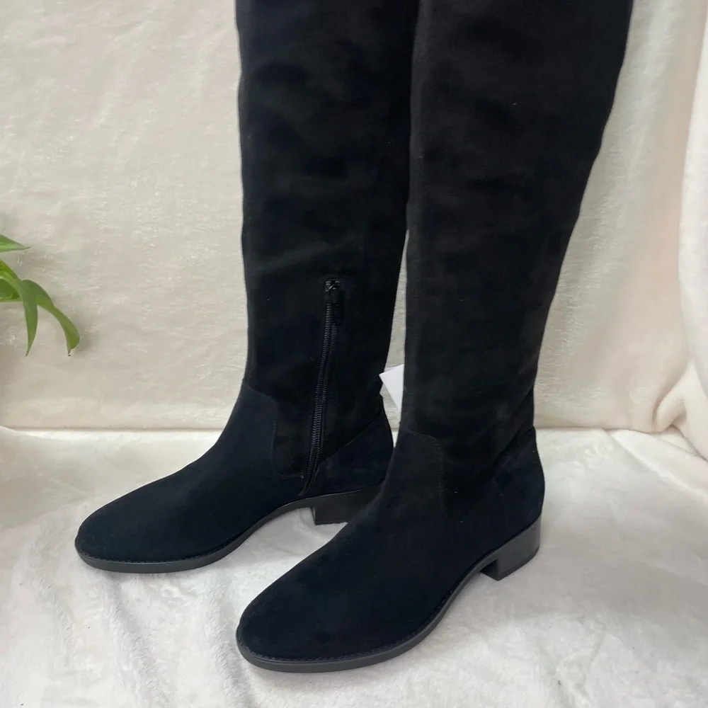 GEOX Felicity Suede Over The Knee High Black‎ Suede Boots 6.5 M, E 509